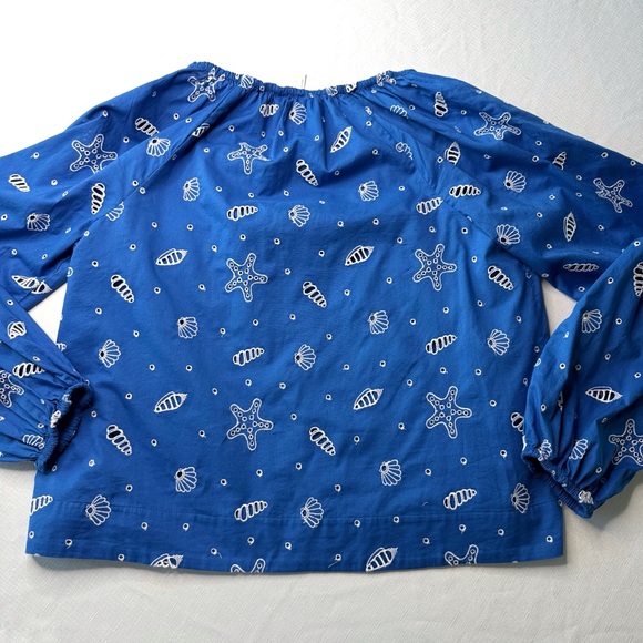 Lilly Pulitzer Maisha Long Sleeve
Eyelet Top Blue Shell Collector Embroider Sz M - Picture 9 of 9